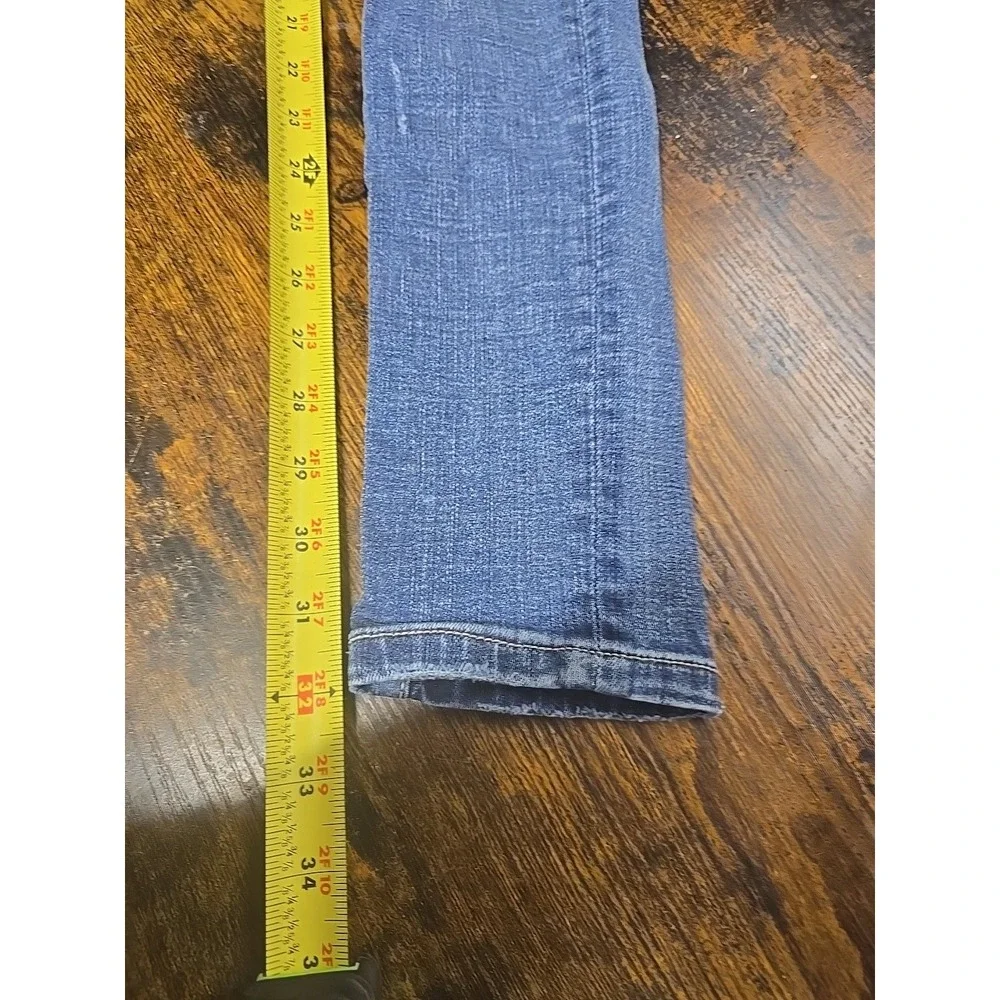 BKE Sz 27x32 Skinny Women's Jeans Med Blue Distressed Low Rise Rock School Denim